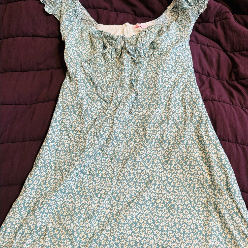 Pink Lily Blue Floral Dress